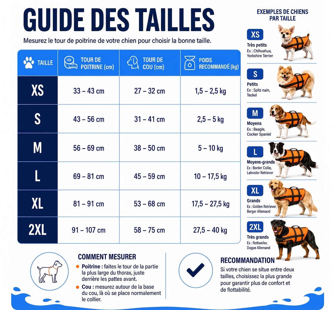Gilet de sauvetage pour chien vu de dos, poignée de portage
